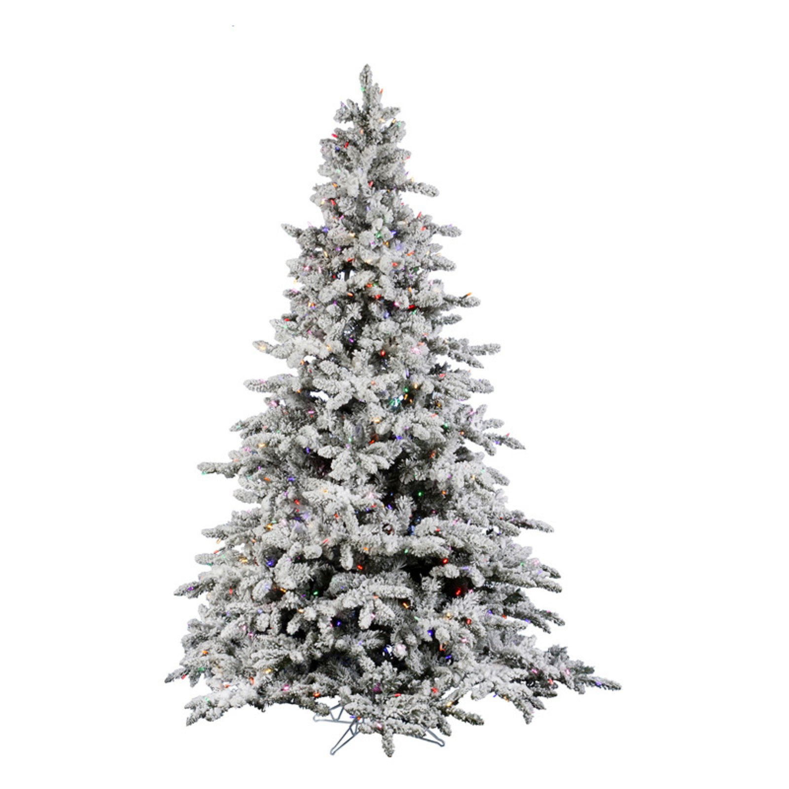 Vickerman 10 ft. Flocked Utica Fir Prelit Italian LED Christmas Tree 10 Ft Christmas Tree Prelit