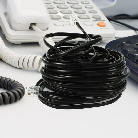Black Telephone Cords Landlines Wire Clips for Replacement Made with Reliable PVC PP Materials