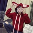 thumbnail image 5 of Sweatshirt for Women No Hood Fall Winter Loose Fit Hooded Long Sleeve Cap One Shoulder Hoody Graphic Hoodie Cotton Hoodies (Red,S), 5 of 8