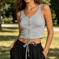 thumbnail image 5 of PBFRDSJ Gothic Crop Tank Tops for Women Y2k Lace Up Grommet Grunge Clothes Sleeveless Scoop Neck Slim Fit Going Out Shirts, 5 of 6