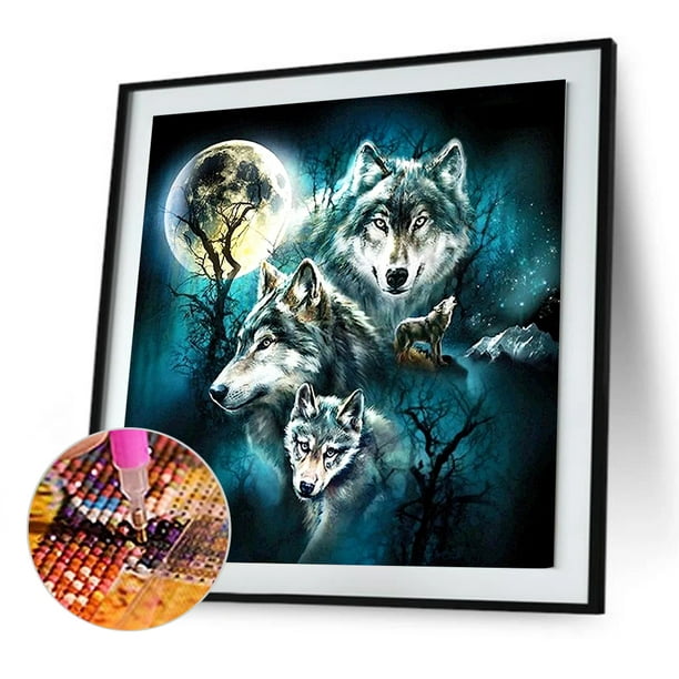 Pintura Diamantes 5D Kit De Pintura De Diamantes 5D - 40x50cm, Diamantes Cuadrados, Diseño Husky, Incluye Herramientas Arte Diamantes Husky