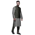 thumbnail image 2 of Atasi Mandarin Collar Traditional Kurta Pajama With Solid Jacket Set For Mens, 2 of 3