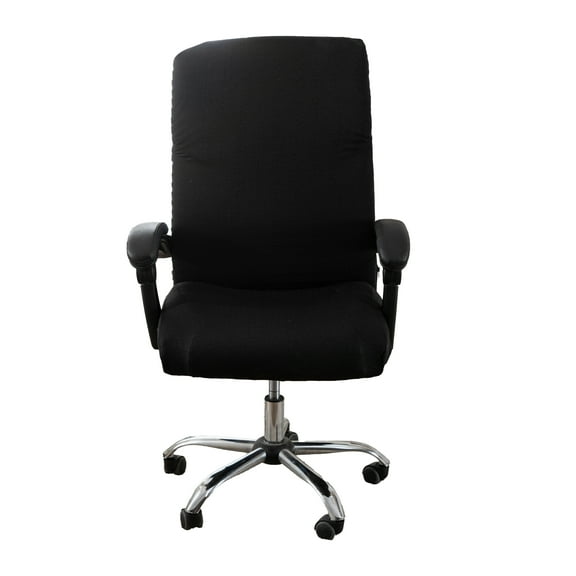 UPONRAY Office Chair Cover,Removable Desk Chair Cover,Stretch Anti-dust Universal Rotating Office Seat Slipcover,Washable High Back Computer Seat Protector for Pets (No Chair,Black)