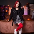 thumbnail image 5 of Lumtrix Mismatched Thigh High Socks for Women Asymmetrical Solid Knee High Stockings Soft Stretchy Socks for Casual Party H One Size, 5 of 6