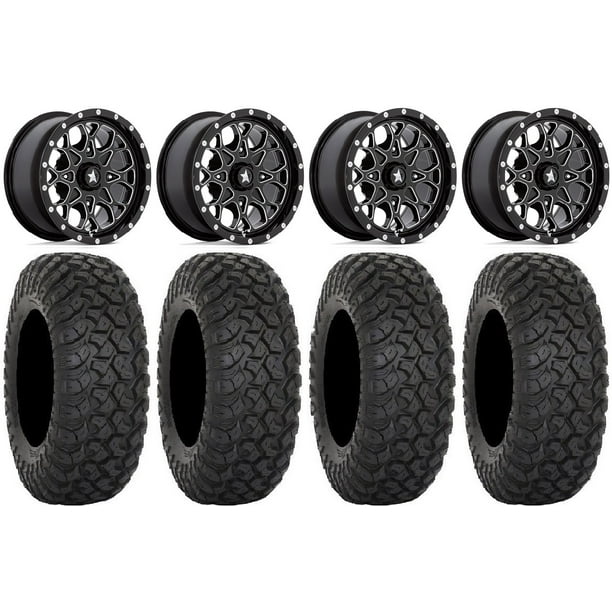 MSA Portal 15" Wheels Milled 32" RT320 Tires CanAm Maverick X3 / Honda