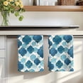 thumbnail image 7 of Blue Geometric Moroccan Kitchen Towels Set of 3, Abstract Art Blue Ombre Modern Absorbent Dish Towels for Kitchen, Microfiber Hand Towel, Quick Drying Tea Towel for Cleaning Decorative Dishcloths, 7 of 7