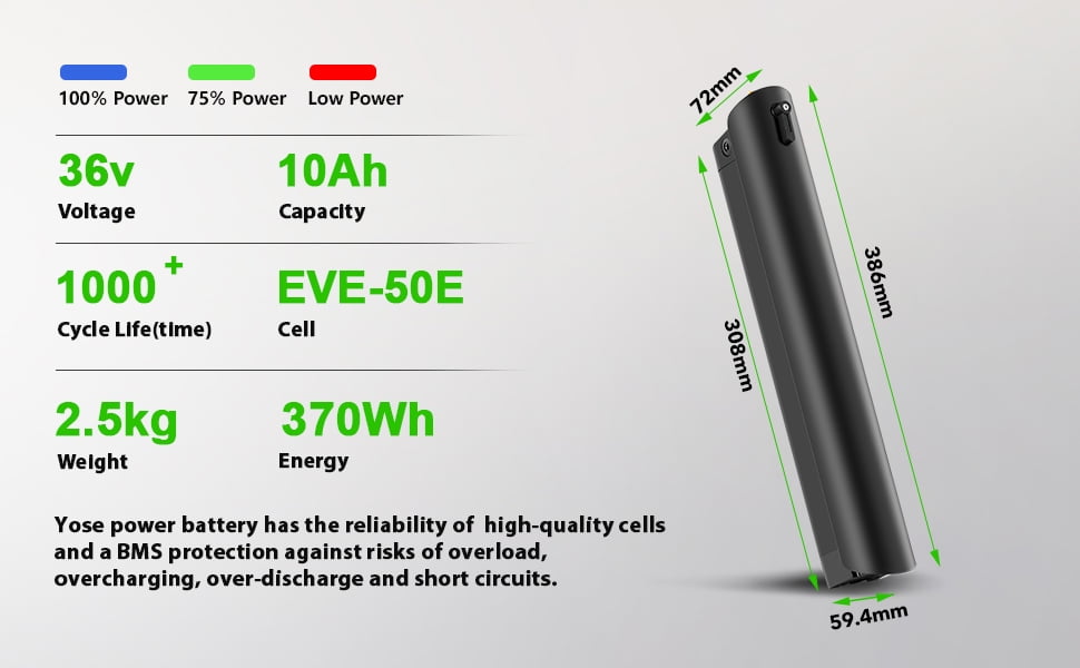 YOSE POWER Ebike Lithium Battery 36V 10Ah Compatible with Aventon Soltera.2 and Soltera.2 Step-Through Ebikes for Aventon Bicycles Replacement Batteries