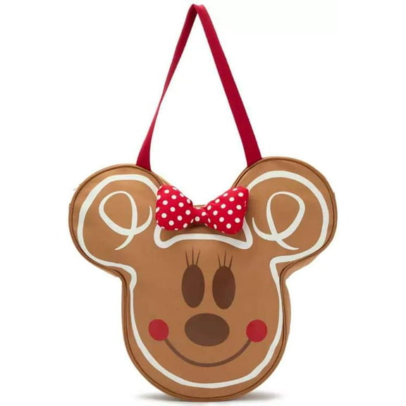 Disney 2025 Holiday Minnie Mouse Big Face Gingerbread Tote Bag