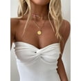 thumbnail image 2 of Tops de tubo de punto Tossy, Tops de corsé sin tirantes blancos para mujer, Top corto básico de verano con espalda descubierta y hombros descubiertos, corpiño informal, ropa de calle Tan Jianjun unisex, 2 of 2