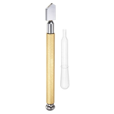 Glass Cutter 6mm-12mm Cutting Range Pencil Style Oil Feed Carbide Tip for Tiles Mirror Stained Glass Cutting