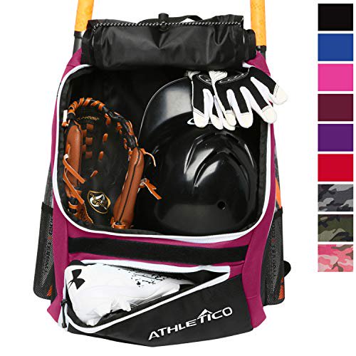 Athletico Baseball Bat Bag Backpack for Baseball, TBall & Softball