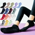 thumbnail image 2 of Women's Backless Yoga Socks Morandi Color Non-Slip Pilates Socks for Dance Trampoline Aerobics Fitness Sports Combed Cotton Professional Grip Socks Version C, 2 of 2