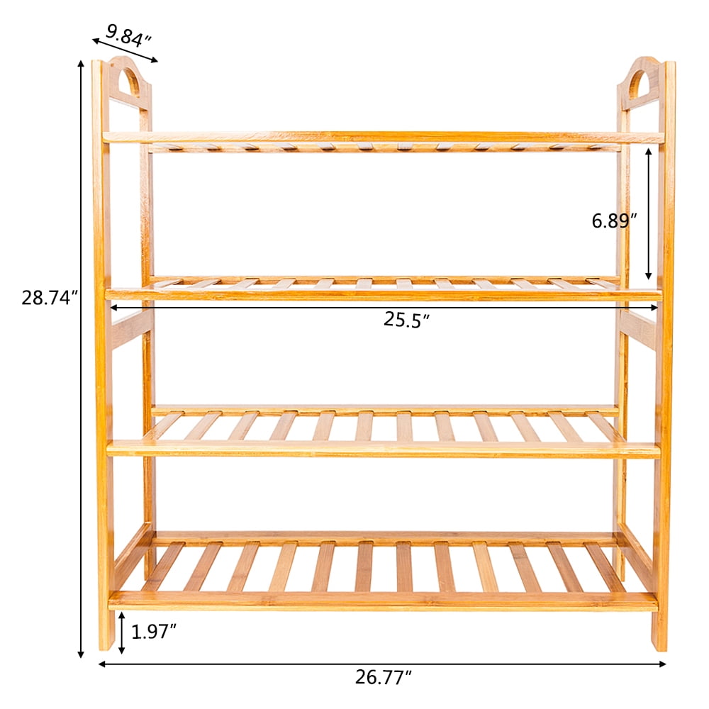 Shoe Rack for Garage, 6 Tier Shoe Organizer for Closets, Heavy Duty Shoe Storage Rack, Upgrade Bamboo MDF Boards Shoe Shelf for Entryway Foyer