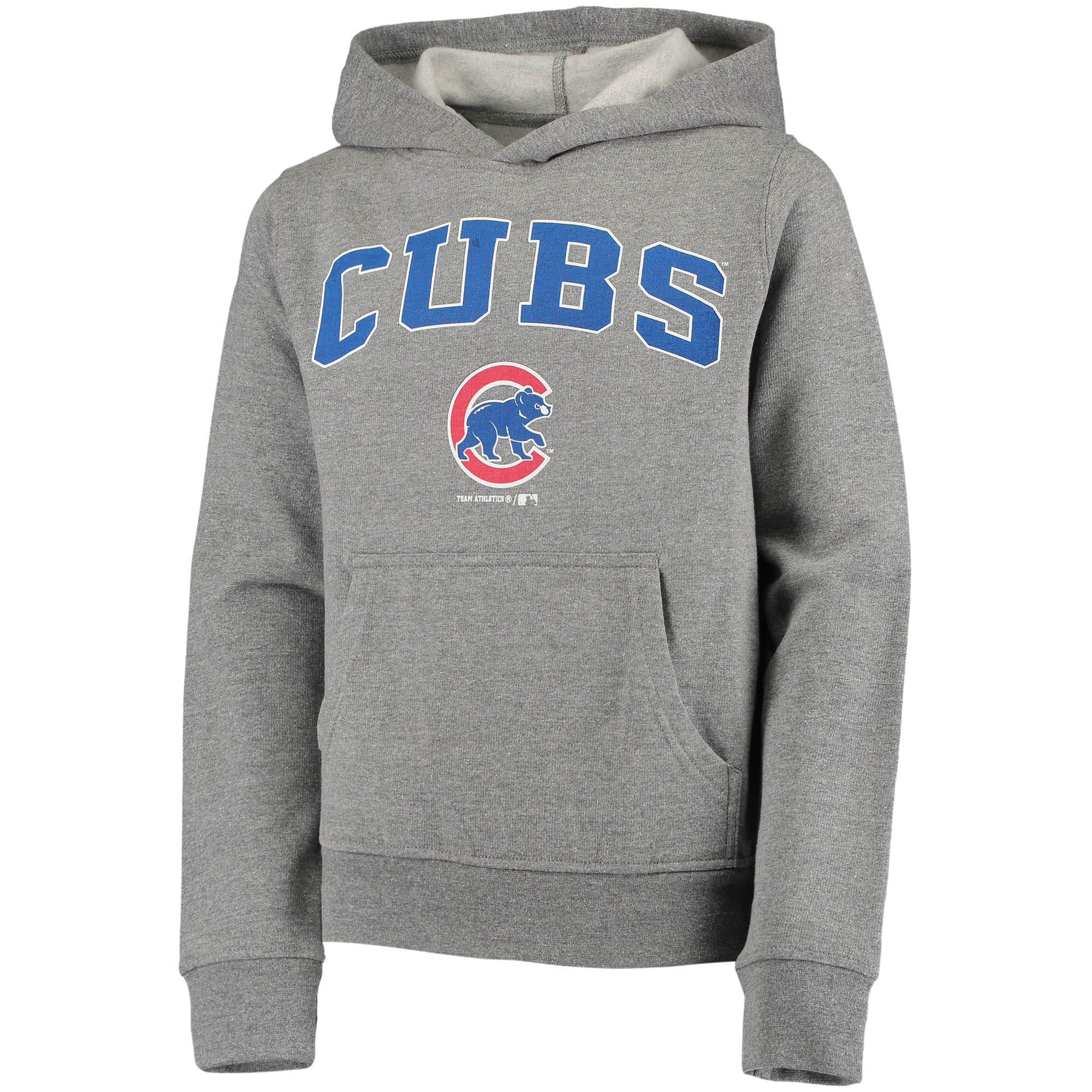Youth Gray Chicago Cubs Logo Pullover Hoodie 