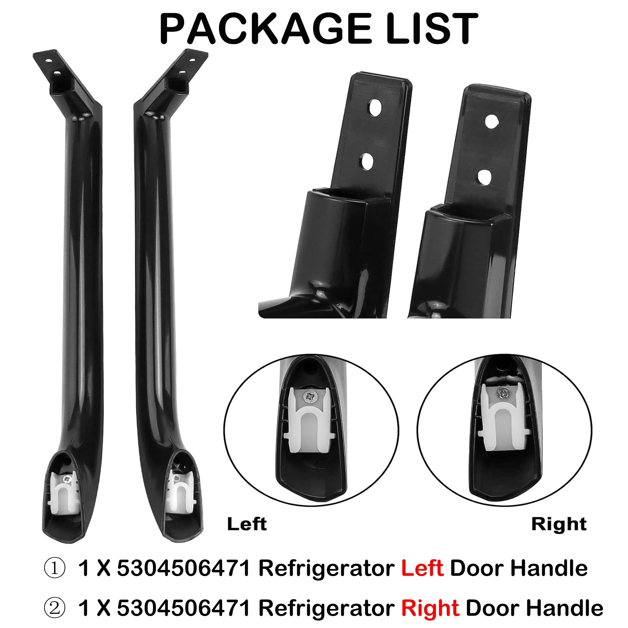 5304506471 Refrigerator Door Handle, Compatible with Frigidaire Replaces 242059503 242059506 5304486361 5304504509 5304504510 5304510039 5304510041 4390912 AP6036332 PS11731976 EAP11731976(2 P