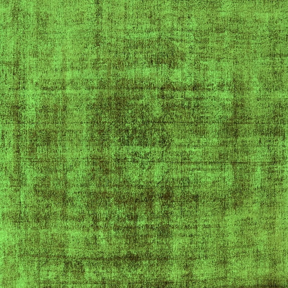 Ahgly Company Indoor Square Oriental Green Industrial Area Rugs, 3' Square