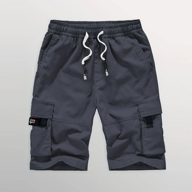 Shorts à Séchage Rapide pour Hommes Shorts de Vacances Shorts Cargo pour Hommes Shorts de Randonnée pour Hommes Shorts Cargo de Sueur pour Hommes Taille Élastique Shorts, Gris Foncé