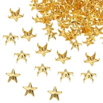 10mm Metal Studs Spots 400Pcs Star Claw Beads Nailhead Rivets Spike Studs for Leather Craft Clothes Belt Bag Shoes, Gold