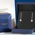 thumbnail image 5 of Gem Stone King 14K White Gold White Moissanite and Lab Grown Diamond Dangle Earrings for Women | 1.96 Cttw | Gemstone Birthstone | Heart Shape 6MM, 5 of 7