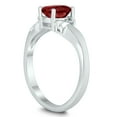 thumbnail image 2 of SZUL Women's 7X5MM Garnet and Diamond Wave Ring in 10K White Gold, 2 of 4