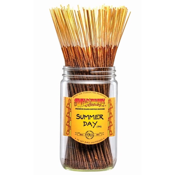 Wild Berry Summer Day Incense Sticks, 100 Count Hand-Dipped Aromatic Incense