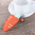 thumbnail image 5 of Lindo llavero con colgante de zanahorias de cuero PU, llavero, bolso, regalo ornamental para coche (naranja), 5 of 5