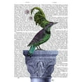 thumbnail image 2 of Fab Funky 15x18 White Modern Wood Framed Museum Art Print Titled - Bird on Blue Plinth, 2 of 4