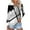 Dark Gray, variant on WTOBBY Women's Retro Print Polo Shirt - Long Sleeve Casual V-Neck Zipper Detail Tops for Women, Spring Fall Fashion Comfort Stretch Fabric,Camel L