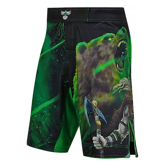 Raven Fightwear Men's Berserker 2.0 Viking Bear MMA Shorts BJJ Black