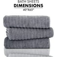 thumbnail image 5 of Classic Turkish Towel s Cotton Bath Sheets Set & Oversized Ribbed Towels, Ultra-Soft & Absorbent & Set of 3 - 40x65 Grey, 5 of 5