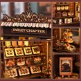 thumbnail image 4 of DIY Christmas Book Nook Miniature Kit Wood Bookends Building Model 3D Wooden Puzzle LED Bookend Model, 4 of 7