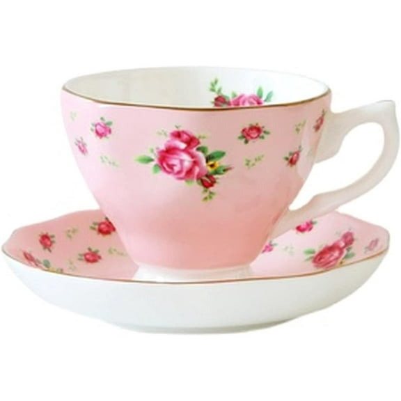 Rose Bone China Cup Saucer Ceramic Coffee Cup Set European English Afternoon Tea Cup Set American Mug Milk Cup