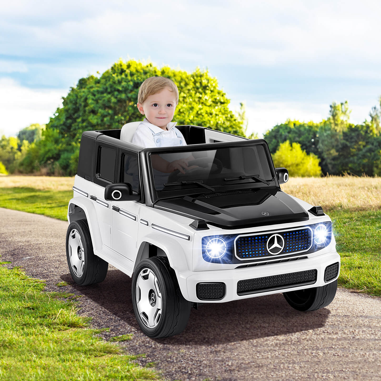 Infans Licensed Mercedes-Benz EQG Kids Ride On Car w/ Remote Control Detachable Battery