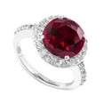 thumbnail image 2 of Sterling Silver with Ruby and White Topaz Halo Ring, 2 of 3