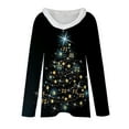thumbnail image 5 of Lroveb Christmas Shirts for Women Holiday Tops Long Sleeve Faux V Neck T Shirt Xmas Tree Snowflakes Graphic Top Loose Blouse Graphic T Shirts, 5 of 5