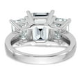 thumbnail image 6 of 14K White Gold Ring Band Moissanite Octagon Emerald, Size 9, 6 of 7