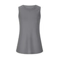 thumbnail image 6 of TKLPEHG Tank Top for Women Crew Neck Tunic Top Summer Clothes Lightweight Solid Color Loose Sleeveless T Shirt Fashion Casual Comfy Blouses (Dark Gray,XL), 6 of 7