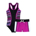 thumbnail image 4 of CHICTRY Girls 2-pc Printed Swimsuit Swimming Jumpsuit with Shorts Beachwear Rose Red 12, 4 of 7