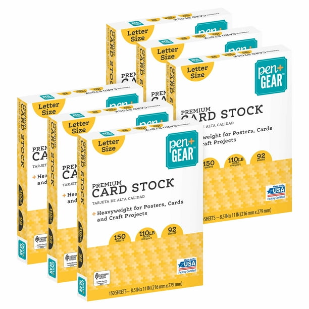Pen + Gear White Premium Card Stock, 8.5 x 11, 110 lb, 900 Sheets