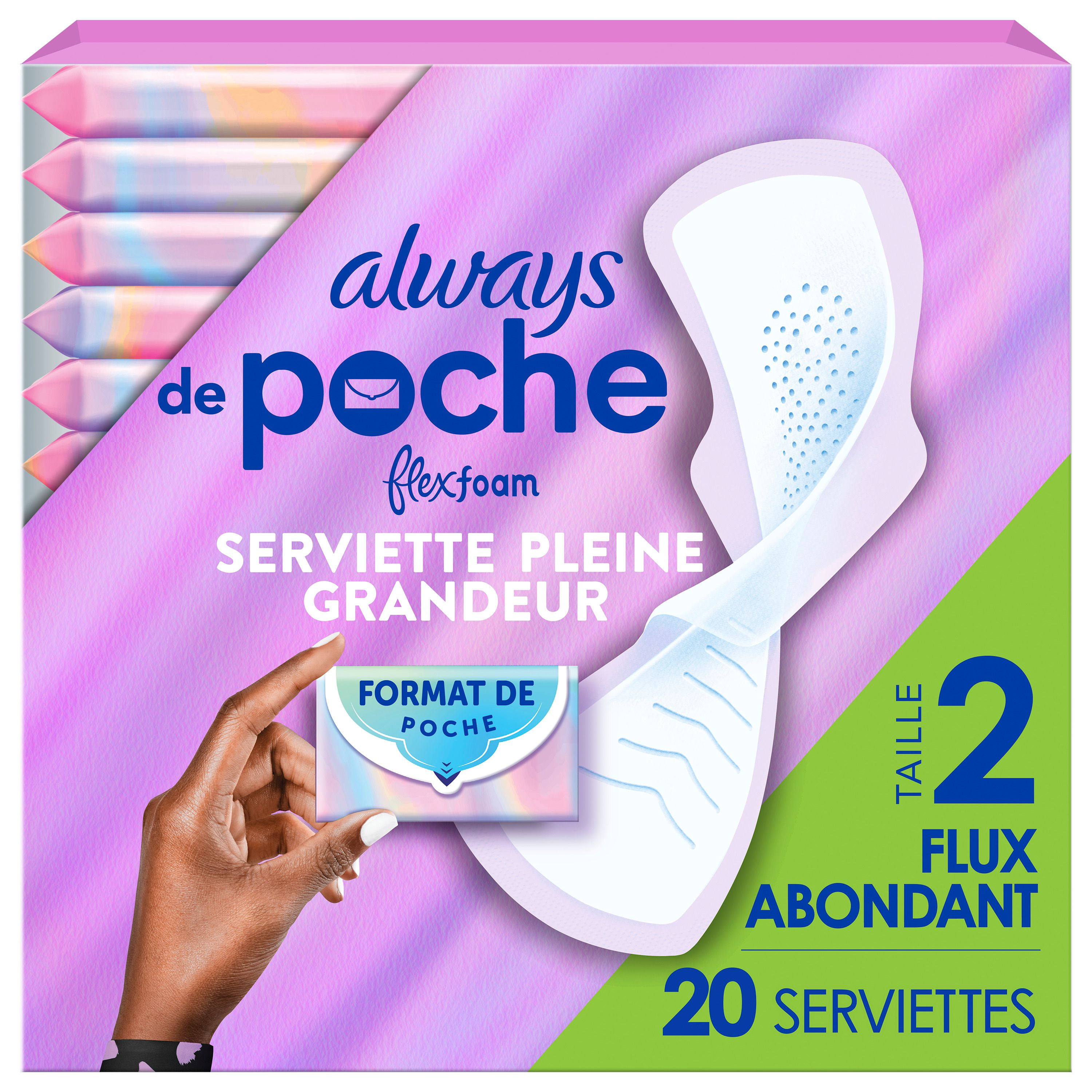 Always Pocket with FlexFoam Pads, Size 2, Heavy Flow, with Wings, Unscented