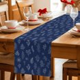 thumbnail image 3 of Table Runners 70 Inches Long Dress Scarves, Navy Blue Botanical Farmhouse Coffee/Dining/Kitchen Table Decor, Holiday Table Runner, Farmhouse Summer Floral Leaves 13x70 Inch, 3 of 5