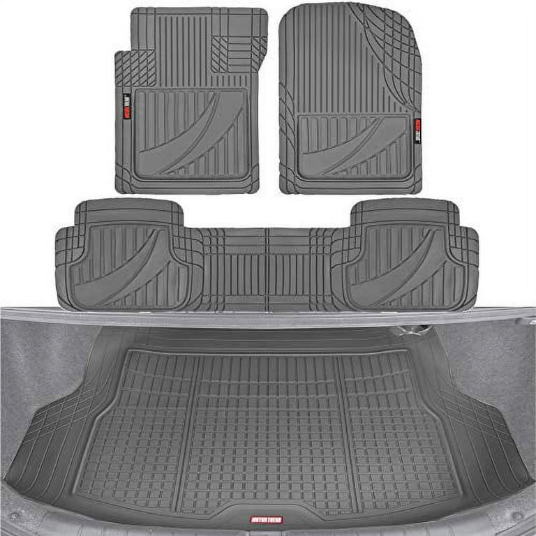 Motor Trend FlexTough Performance All Weather Rubber Car Mats with Cargo  Liner - Full Set Front & Rear Floor Mats for Cars Truck SUV, Automotive  Floor