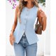 thumbnail image 2 of Chaleco BTFBM Blazer de verano sin mangas para mujer azul claro XXL, 2 of 6