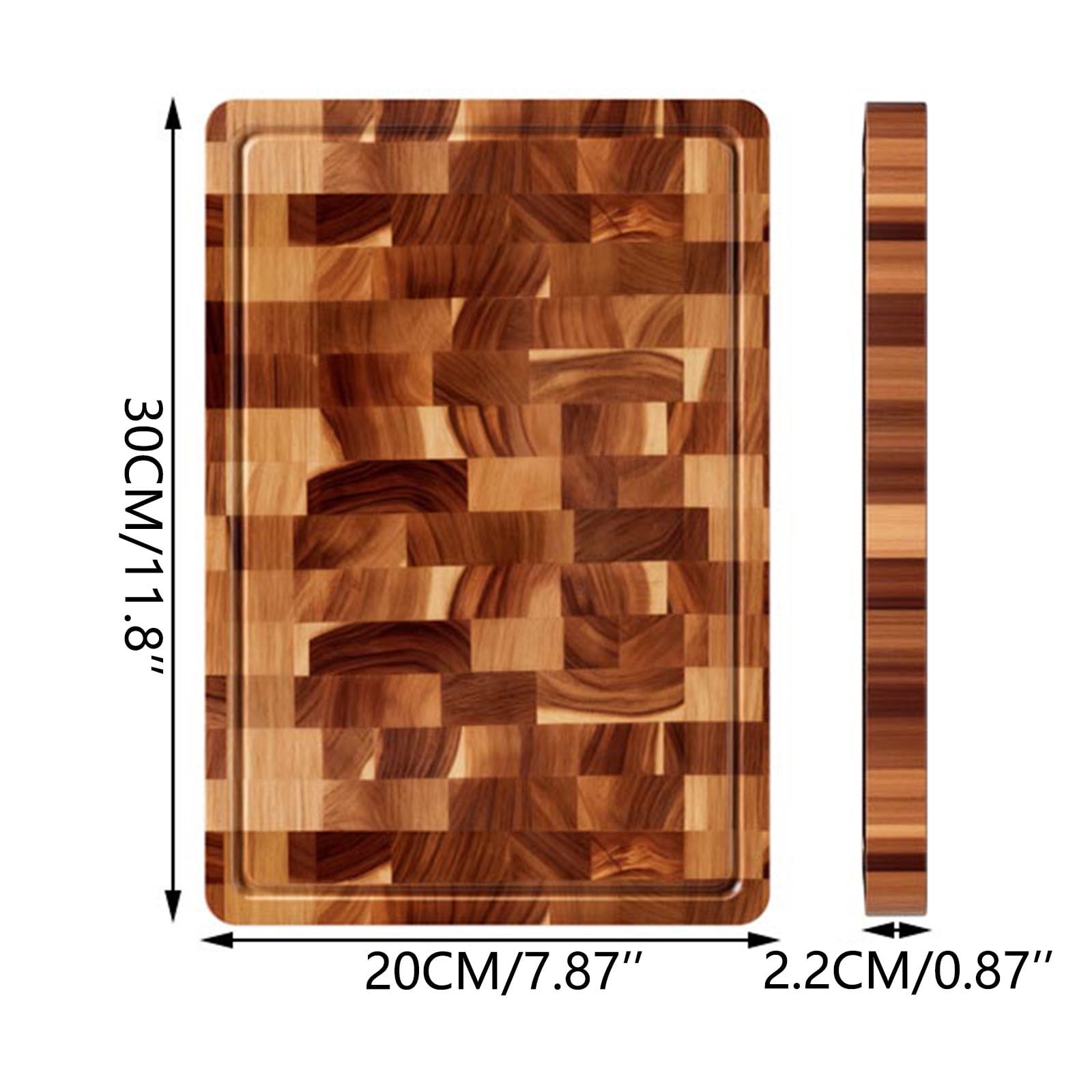 BUTOMKY Cutting Boards for Kitchen,Checkered Crack-Proof Solid Wood Chopping Block,Food-Grade Butcher Block for Kitchen Prep & Serving 7.87"x11.8"x0.78"