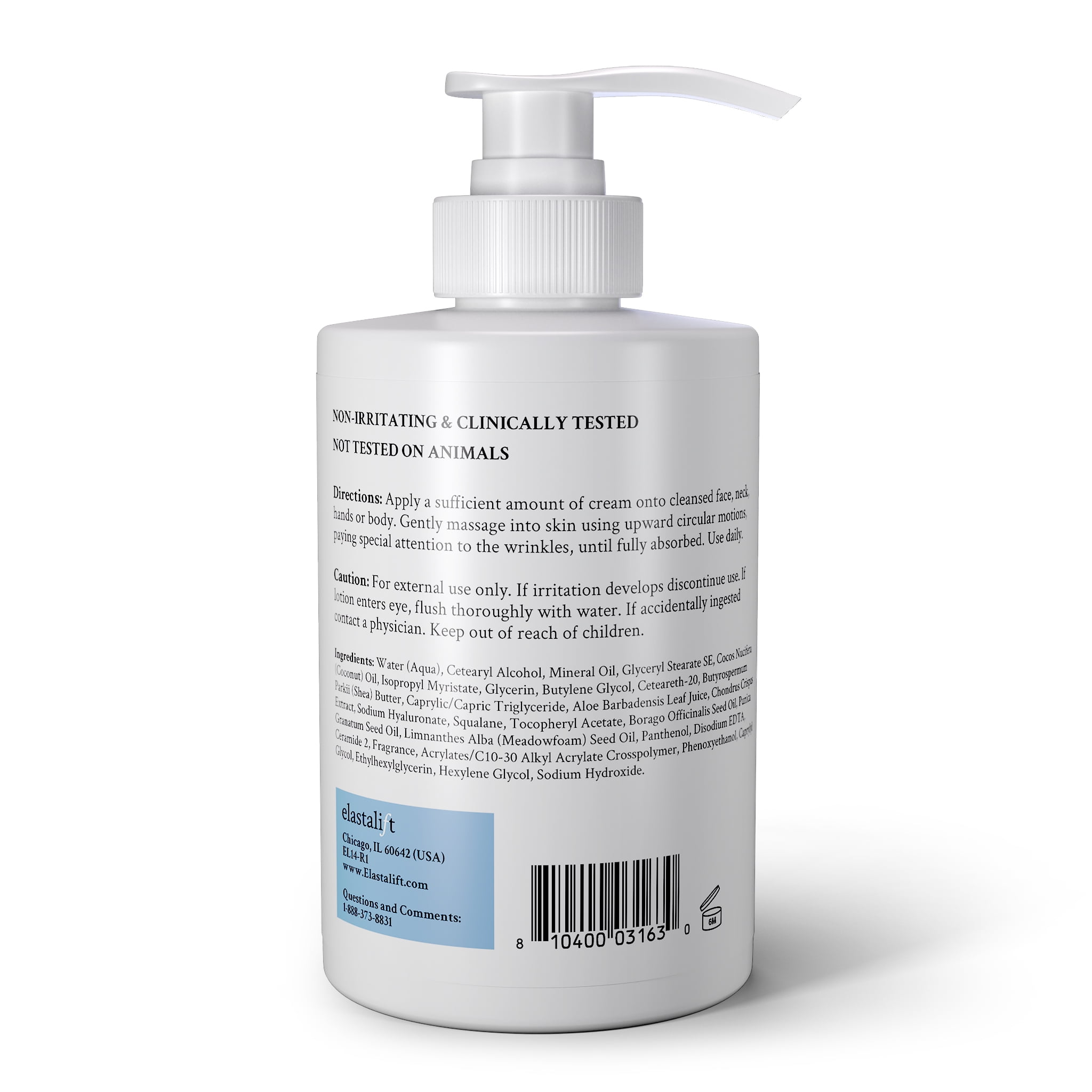 Elastalift Hyaluronic Acid Body Cream with Vitamin E for Dry Skin and Sagging Skin. 15 fl oz
