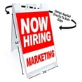 thumbnail image 2 of Now Hiring Marketing (24" X 36") Standard A-Frame Signicade, Includes Decal Applied To Stand, 2 of 4