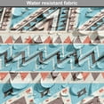 thumbnail image 5 of Aztec Dog Crate Cover, Geometric Themed Striped Art Pattern, Easy to Use Pet Kennel Cover Small Dogs Puppies Kittens, 7 Sizes, Champagne Pale Sky Blue, by Ambesonne, 5 of 6