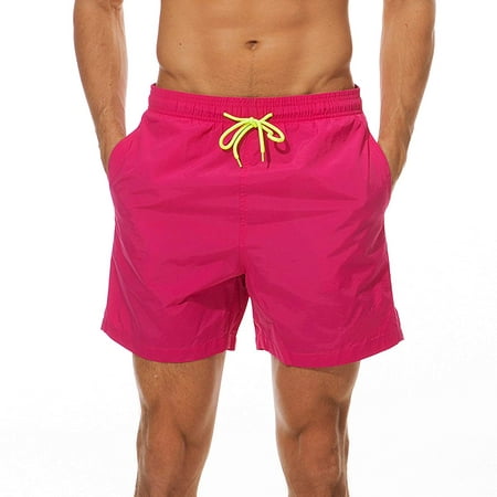 Men's Short Swim Trunks Best Board Shorts for Sports Running Swimming Beach Surfing Quick Dry Breathable Mesh Lining (Rose Red, US L (Fit Waist.., By (The Best Board Shorts)