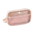 thumbnail image 2 of Secfreeship Clear Transparent Pencil Pouch, Large Capacity Cloth Stationery Organizer with Zipper, Multi-Layer Storage Bag for Pens, Markers, Office Supplies and Travel Essentials, 2 of 9