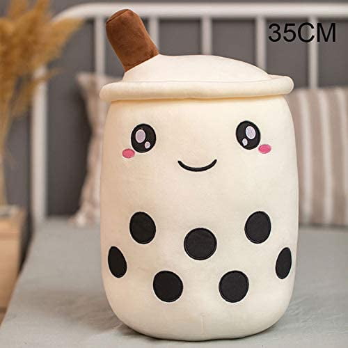 Amozo Dessin Animé Mignon Boba Lait Thé Doux en Peluche Poupée, Géant Bulle en Peluche Tasse de Thé Oreiller Cadeau Jouets (Coffee, 24cm